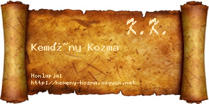 Kemény Kozma névjegykártya